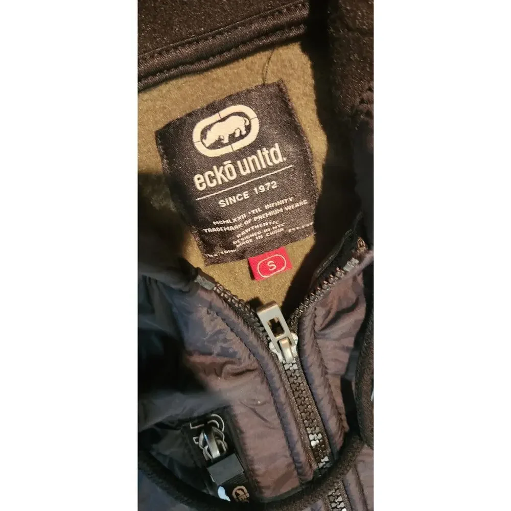 Ecko Unltd Men's Olive & Black Hoodie Jacket Zip Up Long Sleeve